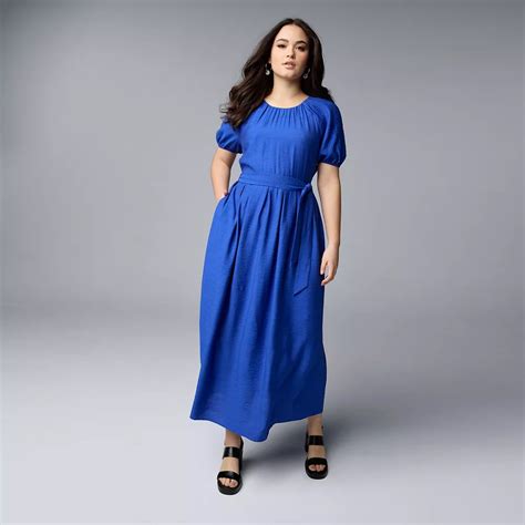 Women's Simply Vera Vera Wang Shirred Flowy Puff Sleeve Maxi Dress