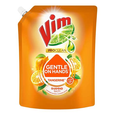 Vim ProClean Dishwash Liquid Gel with Tangerine powered by RhamnoTech ...