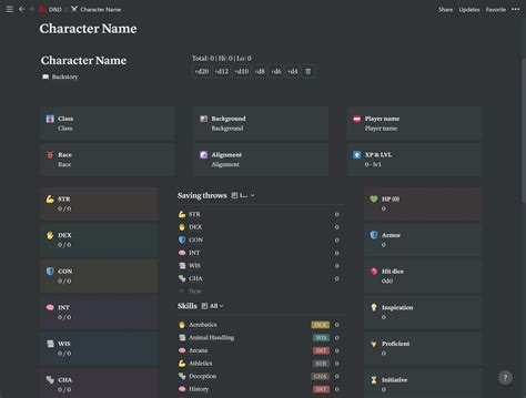 Notion Character Bio Template