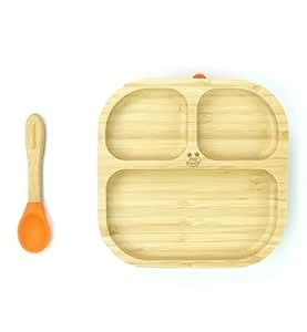 StarKiddo ®️ ‘Bamboo Slate Suction Plate’ Baby Plate for Kids and Baby ...