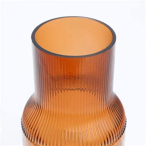 Buy Splendid Dastkari Glass Ribbed Vase from Home Centre at just INR 1799.0
