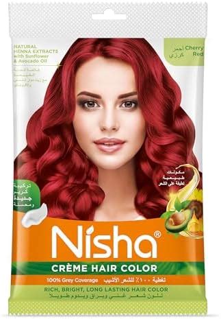 Nisha Creme Hair Color, Permanent Hair Colour Cherry Red, Silky & Shiny ...