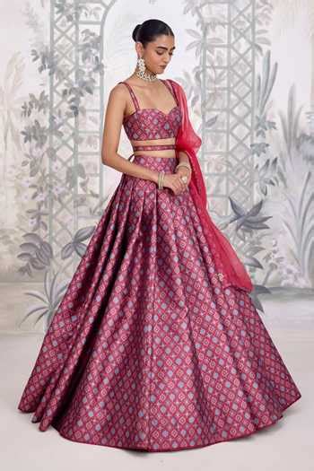 Buy Brown Silk, Organza, Brocade Sweetheart Neck Zardozi Embroidered ...