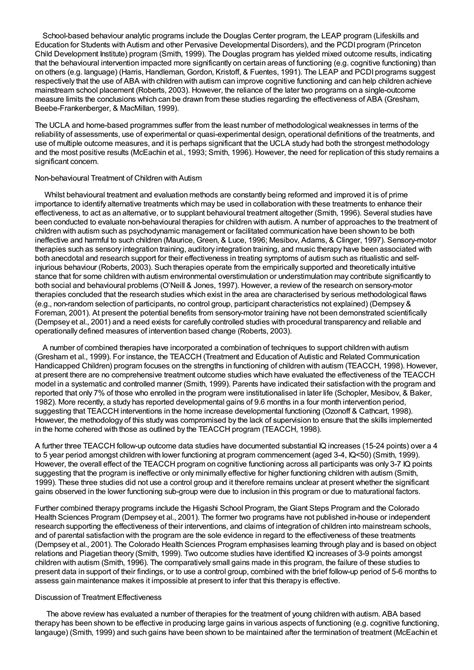 SOLUTION: Critically review the evidence base for applied behaviour analysis in the effective ...