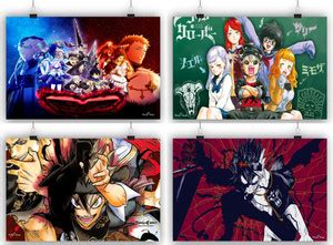 Black Clover Pack of 4 Combo 1741 Paper Print - Animation & Cartoons ...