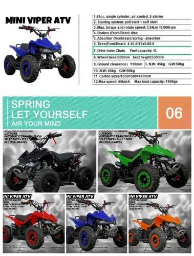 Viper mini Atv 50cc - Kids Atv 50cc Wholesale Trader from Surat