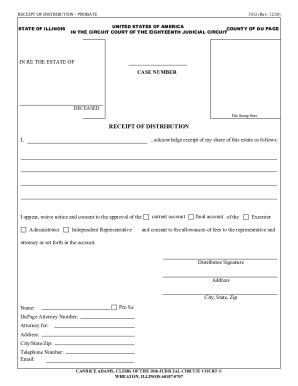 Receipt of Distribution - Probate 3832 - Blank Fillable Template | Fill ...