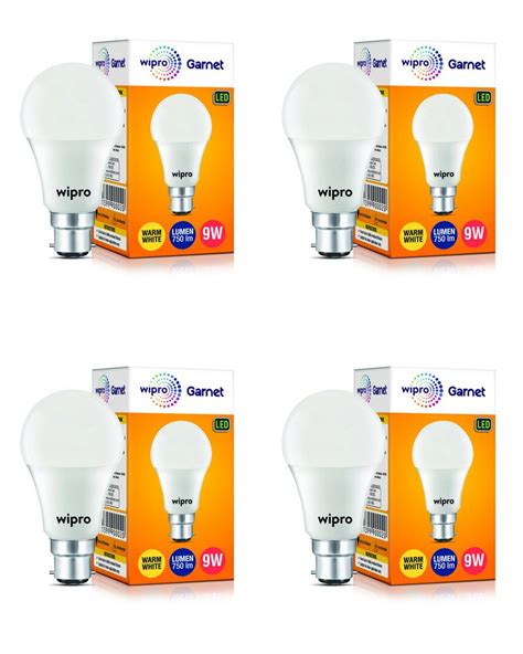 Buy wipro Garnet 9W LED Bulb for Home & Office |Warm White (2700K ...