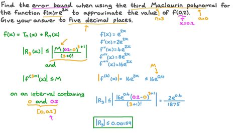 Question Video: Finding a Bound on the Error When Approximating an ...