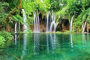 Yellow Alley Nature Sticker Poster|Waterfall with River Poster|Poster ...