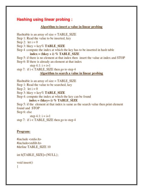 Image result for Linear Probing C-code