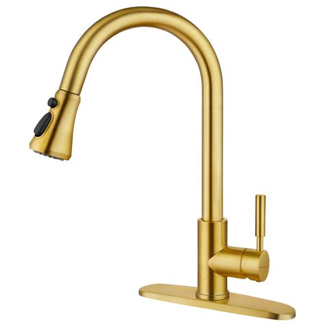 SOKA Gold Kitchen Faucet Pull Out Gold Single Handle Kitchen Sink ...
