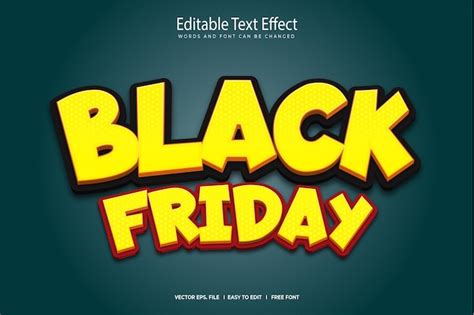 Black friday editable text effect | Premium Vector