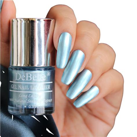 Buy DeBelle Gel Nail Polish Aqua Frenzy (Metallic Sky Blue Nail Paint ...