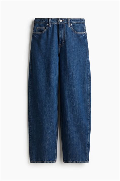 Women's Denim blue Baggy High Jeans | H&M IN