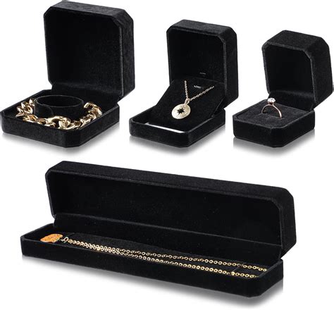 Amazon.com: Siifert 4 Pcs Velvet Jewelry Boxes for Necklaces Bracelet ...