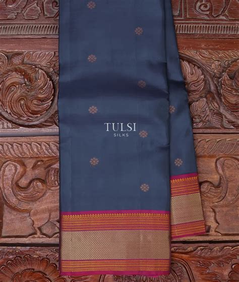 Buy Blue Kanjivaram Silk Saree T673630