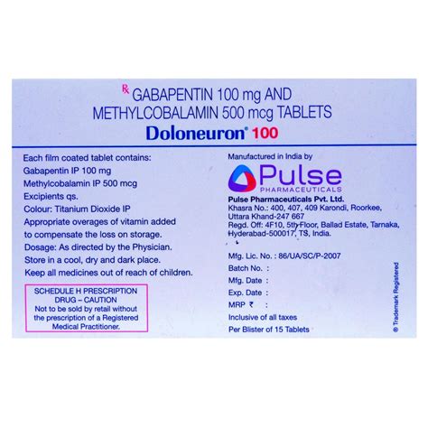 Doloneuron 100 Tablet 15's Price, Uses, Side Effects, Composition ...