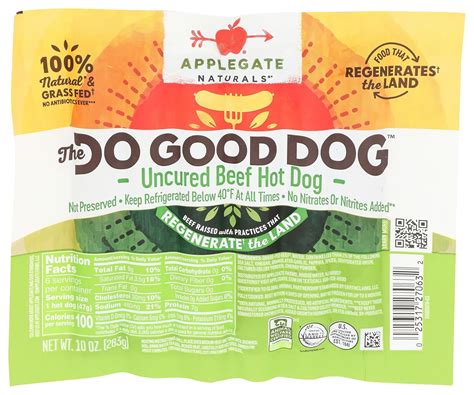 Amazon.com: Applegate Farms Do Good Regenerative Beef Uncured Hot Dog ...