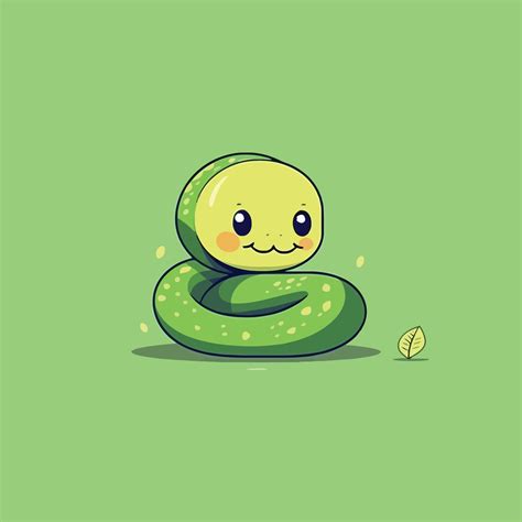 Cute kawaii snake chibi mascot vector cartoon style 23170619 Vector Art ...
