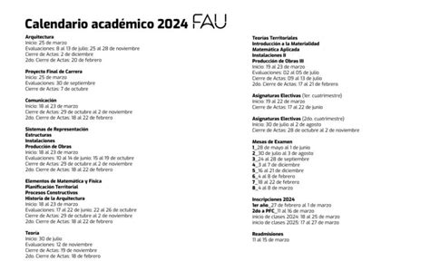 Calendario académico | Facultad de Arquitectura y Urbanismo - UNLP