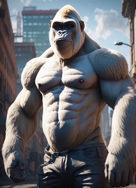 Lexica - A giant rapper white gorilla MC, cinematic lighting, high ...