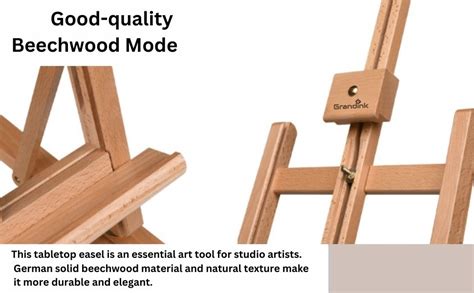 Grandink 38 Inch Tabletop Beechwood H-Frame Studio Easel - Artists ...