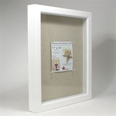 Lawrence Frames Shadow Box Frame with Linen Inner Display Board 11 by 14Inch White *** Check out ...