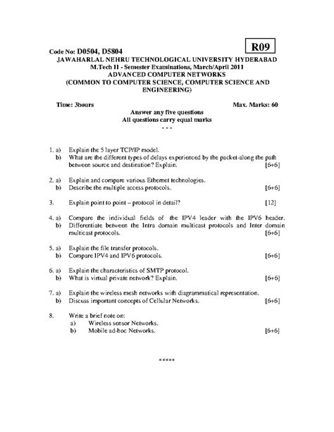 5439R09- Advanced Computer Networks - Code No: D0504, D JAWAHARLAL ...