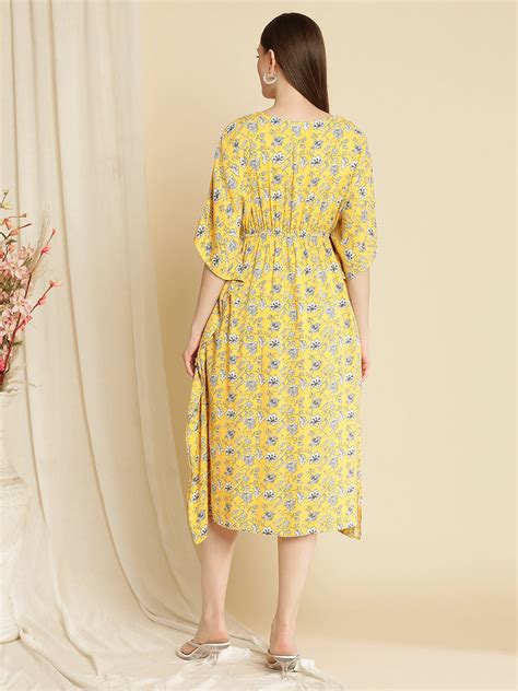 Buy Pregnancy Yellow Kaftan Dress