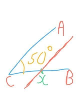 Draw ACB of measure 50°. Mark a point Xon arm CB. Through X, draw a ...