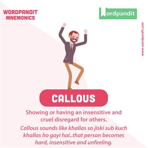 Callous - Wordpandit | Good vocabulary words, Learn english vocabulary ...