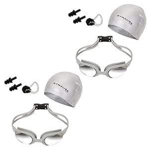 STRAUSS Swimming Kit (Silicone Cap|Swimming Goggle|Earplugs|Noseplug ...