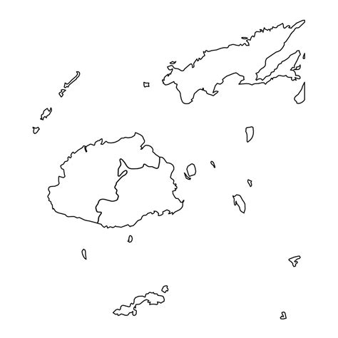 Outline Sketch Map of Fiji With States and Cities 25843912 Vector Art at Vecteezy