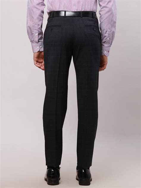 Park Avenue Blue Checks Smart Fit Polyester Blend Trouser – MyRaymond