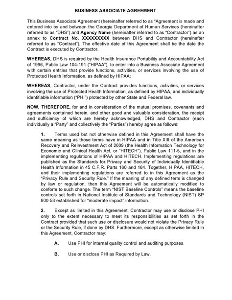 40 FREE Business Associate Agreements (BAA Forms)