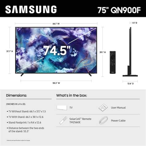 Samsung QN900F 75-in 4320p (8K) Smart OLED Indoor use only Flat screen ...