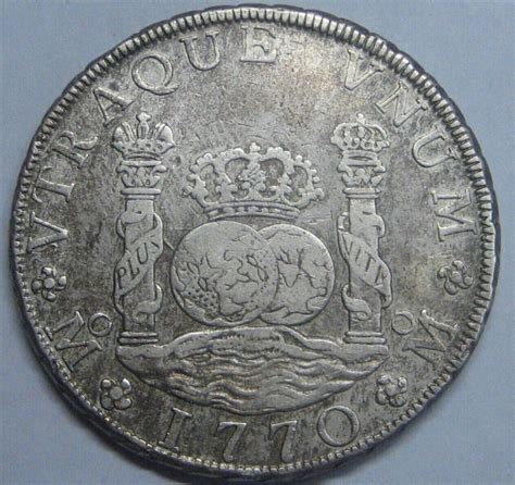 1770 MEXICO 8 REAL PILLAR CHARLES III SPANISH SILVER DOLLAR COLONIAL ...