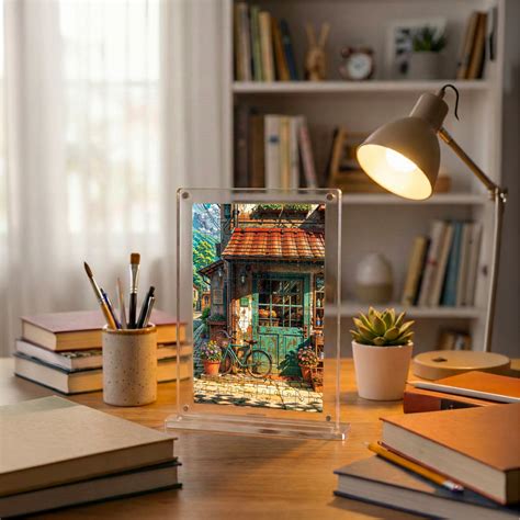 European Street Cafe Miniature Frame Puzzle | Magnetic Display Jigsaw ...