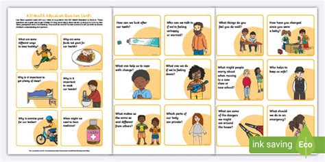 KS1 Health Education Questions | Question Cards | PSHE