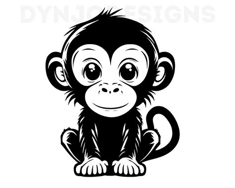 Girl Monkey Clipart Black And White at Palmer Ellerbee blog