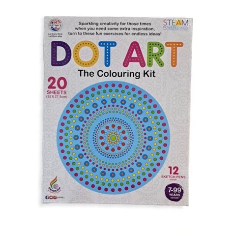 Ratna's Dot Art Colouring Kit with 12 Sketch Pens for Kids – Kidsinfy.in