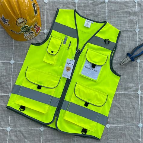 Buy TCCFCCT High Visibility Vest 9 Pockets Reflective Safety Work Vest ...