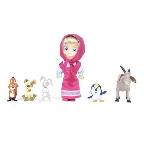 Masha and the Bear Collectibles Figurines with 5 Animal Friends 12 cm ...