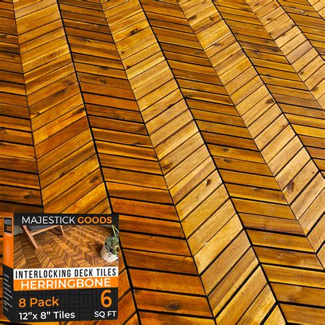 Interlocking Deck Tiles Herringbone - Snap Together Wood Flooring | 12 ...