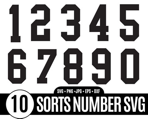 10 Varsity Font Bundle, Jersey Numbers Svg, Football Font SVG, Sports ...