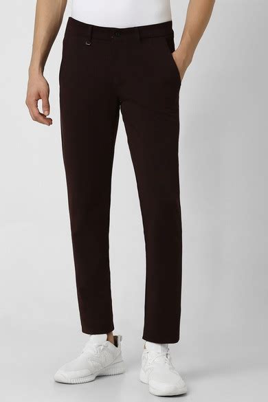 Buy Men Brown Solid Ultra Slim Fit Trousers Online - 39686235 | Van Heusen