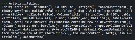 SQLAlchemy PostgreSQL 的图像结果