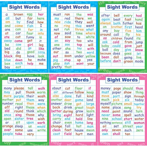 Educational Charts & Posters 4 Sight Words Posters Word Families ...