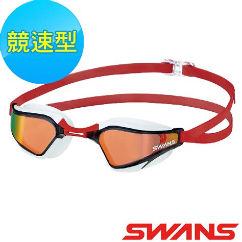 【SWANS 日本】競速型內鑲鍍膜泳鏡 (SR-72MMITPAF 紅/白/抗UV/防霧/視野加大) - PChome 24h購物